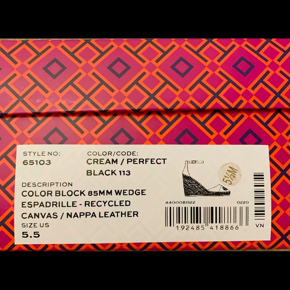 Tory Burch Color Block 85MM Wedge Espadrilles Size 5.5 - Picture 6 of 6